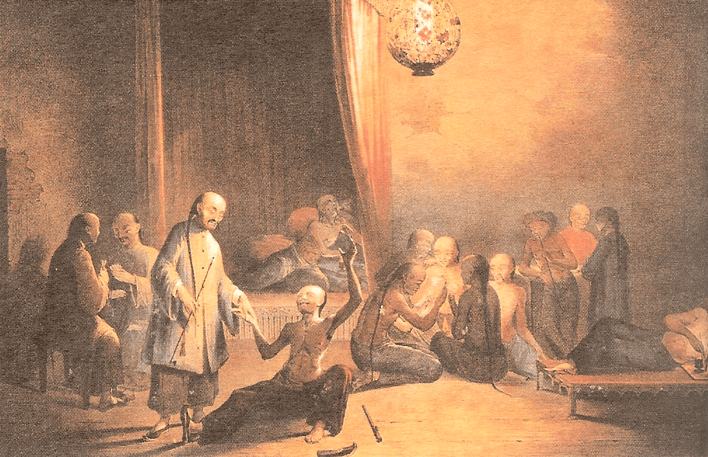 The Humiliation of China: Chinese addicted to opium in the 18th Century. Source: 何輝生中國人服食鴉片圖