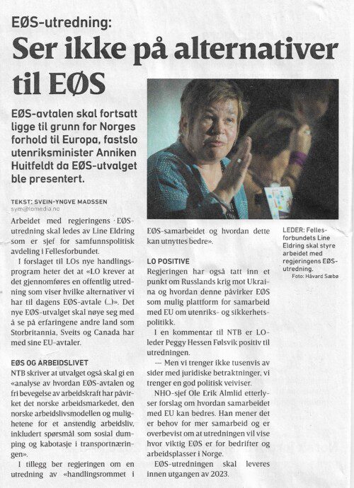 Vi må ut av EØS for å bli kvitt Acer avtalen, men det er noe regjeringa ikke en gang vurderer
