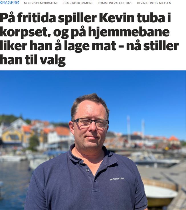 Kevin er selvforsynt med egg og vil ha en god gjennomgang av Covid-håndtering i Kragerø - Da 1976-modellen Kevin Hunter Nielsen var i den kongelige norske garde, presterte han å spørre prinsesse Märtha Louise om legitimasjon. Nå kjemper han for kortreist mat og mot tvangsvaksinering som listetopp for Norgesdemokratene i Kragerø, Telemark. Kevin er selvforsynt med egg og vil ha en god gjennomgang av Covid-håndtering i Kragerø