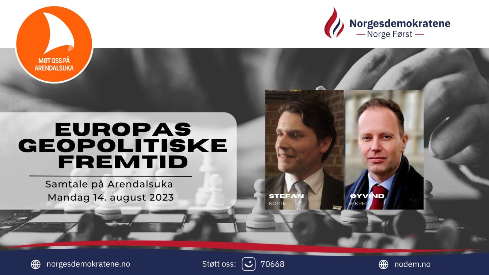 Norgesdemokratene og Arendalsuka 2023 - Vi kjører på med antiglobalistisk uke under arendalsuka. Norgesdemokratene og Arendalsuka 2023